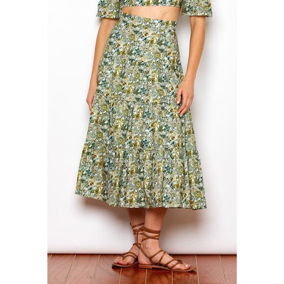 Willard Road The Claire Skirt Wildflower Green - M